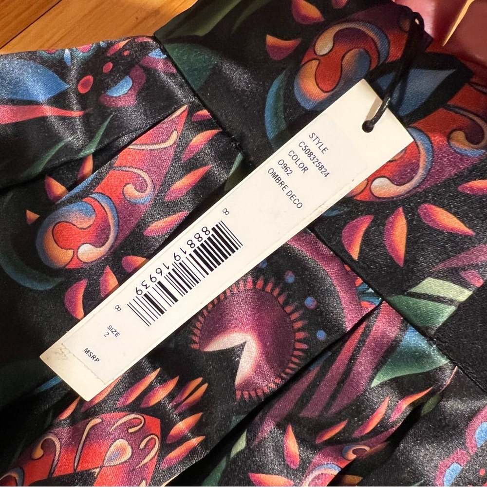 NWT ALICE + OLIVIA Stora Pleated Pouf Skirt in Ombre Deco Size 2 - Picture 6 of 16